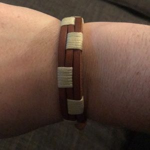 Fossil brown genuine leather bracelet